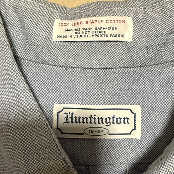 3/$10 Huntington Blue Men's Casual Button-Down Shirt - Picture 2 of 7